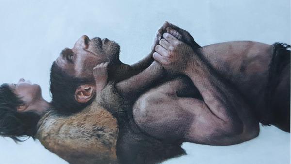 Artistic depiction of Neanderthals